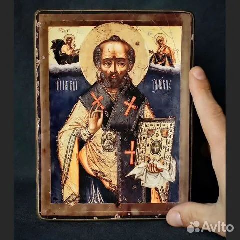 Икона. Св. Николай Чудотворец. Дерев — красивый подарок