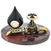 На память: Бронзовая композиция «Российская нефтяная промышленность» с яшмой — фотография 2