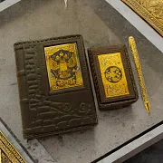 Набор «Ежедневник, кожаная визитница, ручка с гравировкой» — необычный подарок — фотография 1