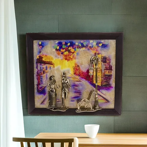 Ручная работа: Картина «Вечерняя прогулка. Улица» на ониксе с подсветкой