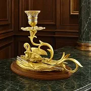 На память: Подсвечник «Лебедь» из латуни — фотография 1
