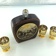 Набор фляжка кожа "На охоте". Златоуст — необычный подарок — фотография 7