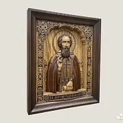 На память: Святой Сергий Радонежский икона из ясеня — фотография 2