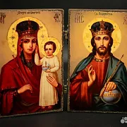 Складень деревянный. Венчальная пара Богоматерь и — оригинальный подарок — фотография 1