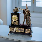 Каминные часы «Цезарь» из долерита и яшмы — оригинальный подарок — фотография 1