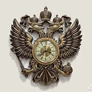 Часы с гербом РФ, резные из массива ясеня — красивый подарок — фотография 4