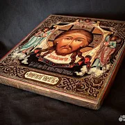 Икона "Спас Нерукотворный с Архангелами" — красивый подарок — фотография 5