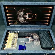 Нарды под стеклом «Хозяин тайги» — оригинальный подарок — фотография 2