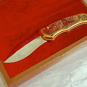 Дамасский складной нож «Тигр» — необычный подарок — фотография 6