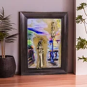 Картина «Девушка с зонтом. Набережная. Парусники» на ониксе — красивый подарок — фотография 1
