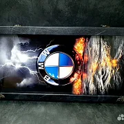 Подарочные нарды под стеклом «BMW» — фотография 2