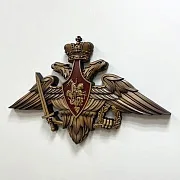 На память: Резной герб ВС РФ из бука, 40×63 см — фотография 3