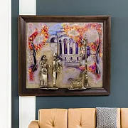 Картина «Вечерняя прогулка. Ессентуки» на ониксе с подсветкой — необычный подарок — фотография 1