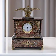 Каминные часы «Двуглавый Орёл» с креноидом и долеритом — красивый подарок — фотография 1