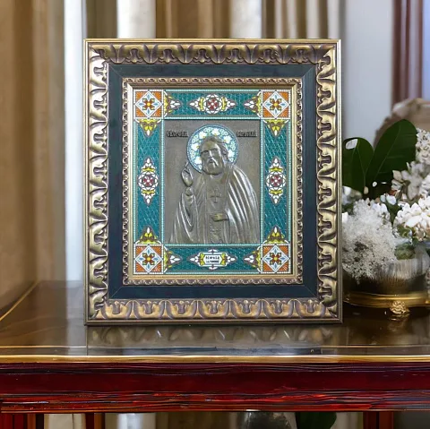 На память: Бронзовая икона Серафим Саровский