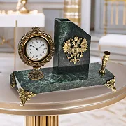 Ручная работа: Часы «Элина» с гербом РФ и подставкой — фотография 1