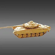 На память: Миниатюра танка Т-72М1М из бронзы с позолотой — фотография 3