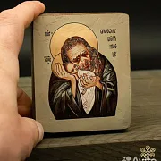 Подарочная икона деревянная Симеон Богоприимец. "Дорожная" — фотография 1