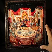 Тайная вечеря. Дерево, левкас, ручная работа — красивый подарок — фотография 1