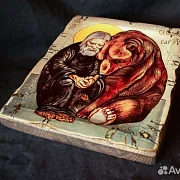 На память: Икона " Серафим Саровский" Старение — фотография 3